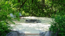 Kasota Stone Patio with a FIre Pit